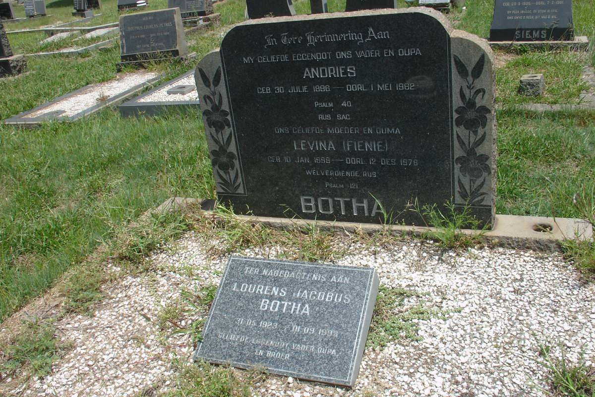 BOTHA Andries 1886-1962 &amp; Levina 1898-1976 :: Lourens Jacobus 1923-1993