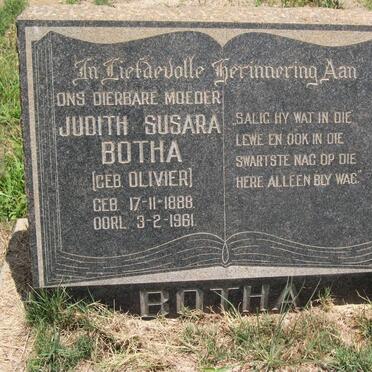 BOTHA Judith Susara nee OLIVIER 1888-1961