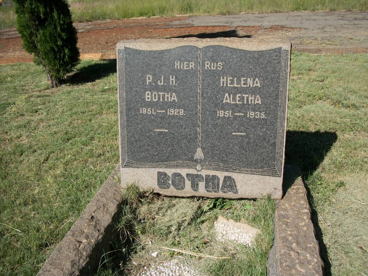 BOTHA P.J.H. 1851-1928 &amp; Helena Aletha 1851-1935