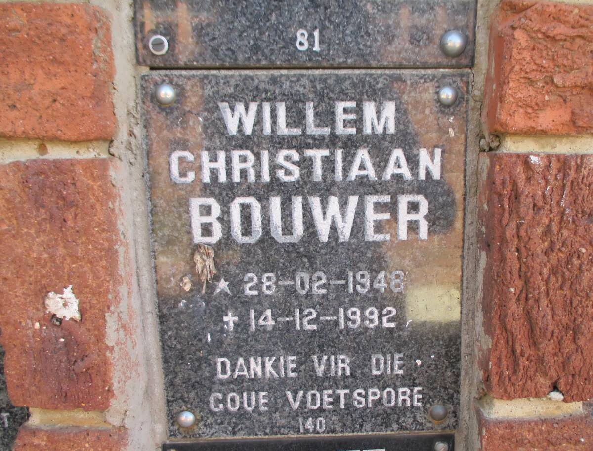 BOUWER Willem Christiaan 1948-1992