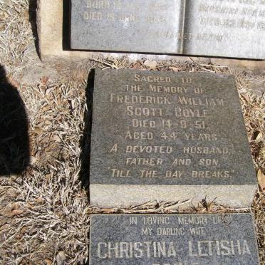 BOYLE Frederick William Scott -1951 &amp; Christina Letisha 1913-1972