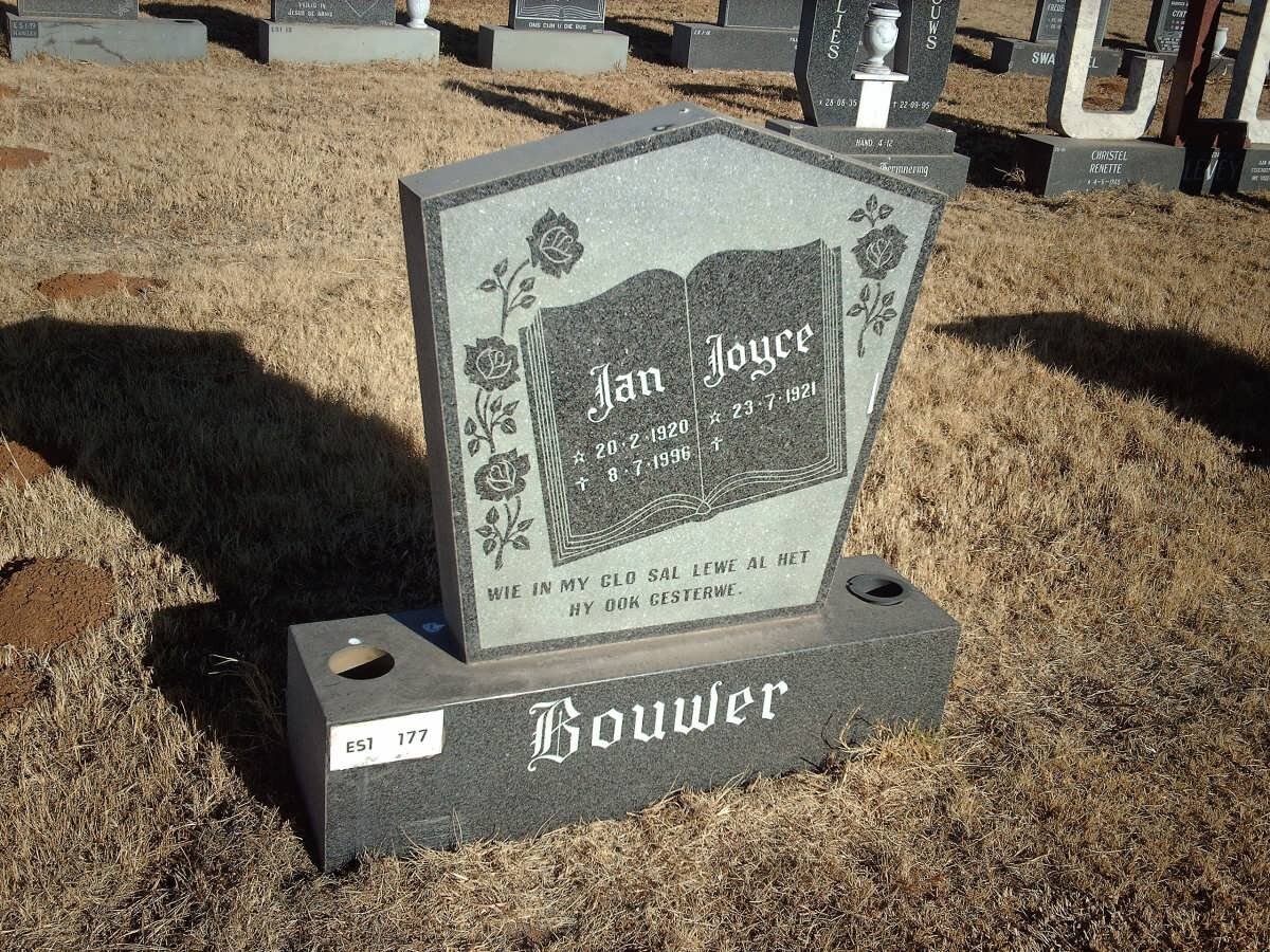 BOUWER Jan 1920-1996 &amp; Joyce 1921-