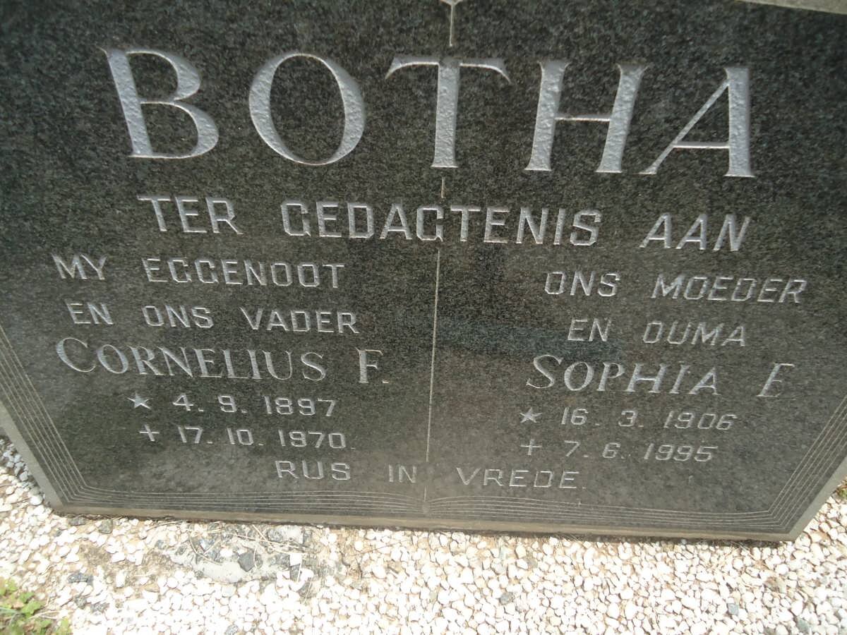 BOTHA Cornelius F. 1897-1970 &amp; Sophia E. 1906-1995