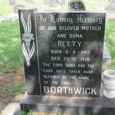 BORTHWICK Hetty 1913-1976