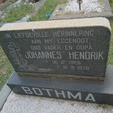 BOTHMA Johannes Hendrik 1926-1970