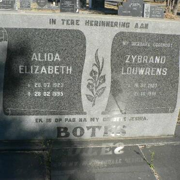 BOTES Zybrand Louwrens 1923-1991 &amp; Alida Elizabeth 1923-1995