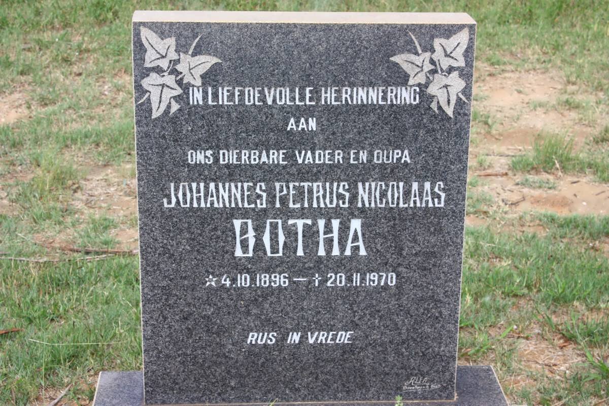 BOTHA Johannes Petrus Nicolaas 1896-1970