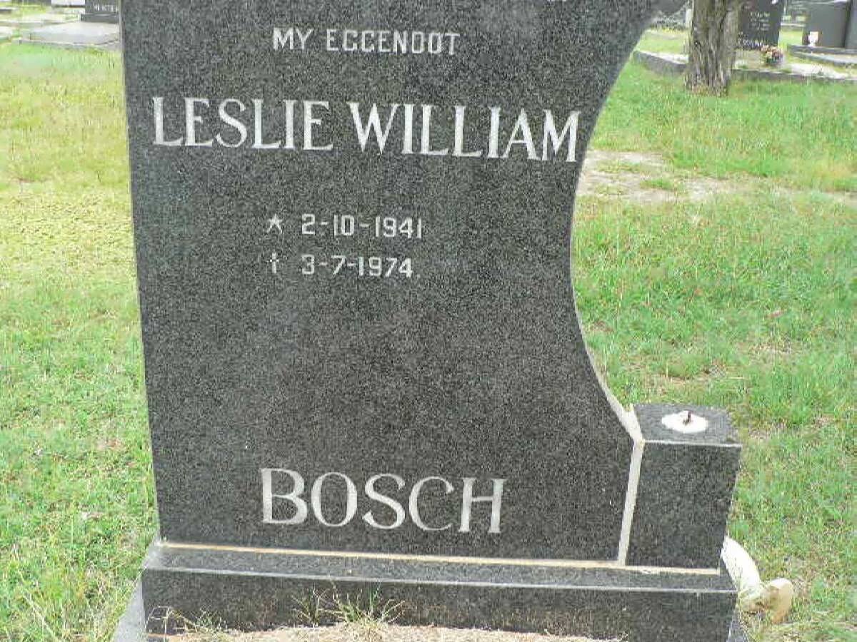BOSCH Leslie William 1941-1974