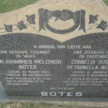 BOTES Jan Johannes Melchior 1893-1957 &amp; Cornelia Susanna Petronella HORN 1902-1989