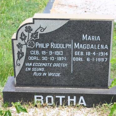 BOTHA Philip Rudolph 1913-1974 &amp; Maria Magdalena 1914-1997