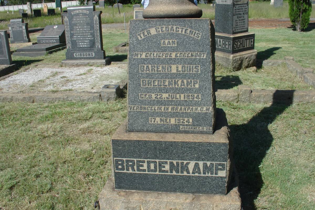 BREDENKAMP Barend Louis 1894-1924