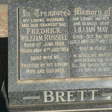 BRETT Frederick William Russell 1888-1954 &amp; Lillian May 1888-19?6