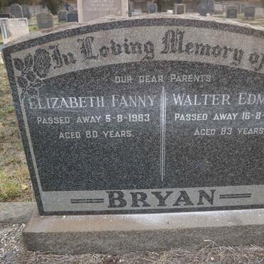 BRYAN Walter Edmund -1962 &amp; Elizabeth Fanny -1963