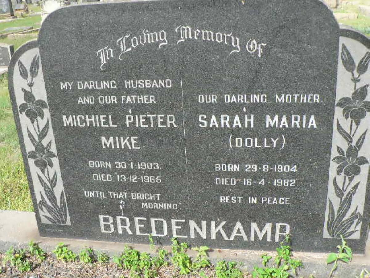 BREDENKAMP Michiel Pieter Mike 1903-1965 &amp; Sarah Maria 1904-1982