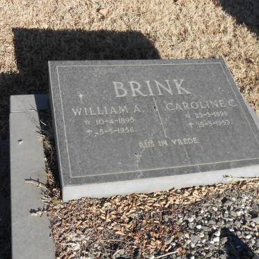 BRINK William A. 1895-1956 &amp; Caroline C. 1898-1953
