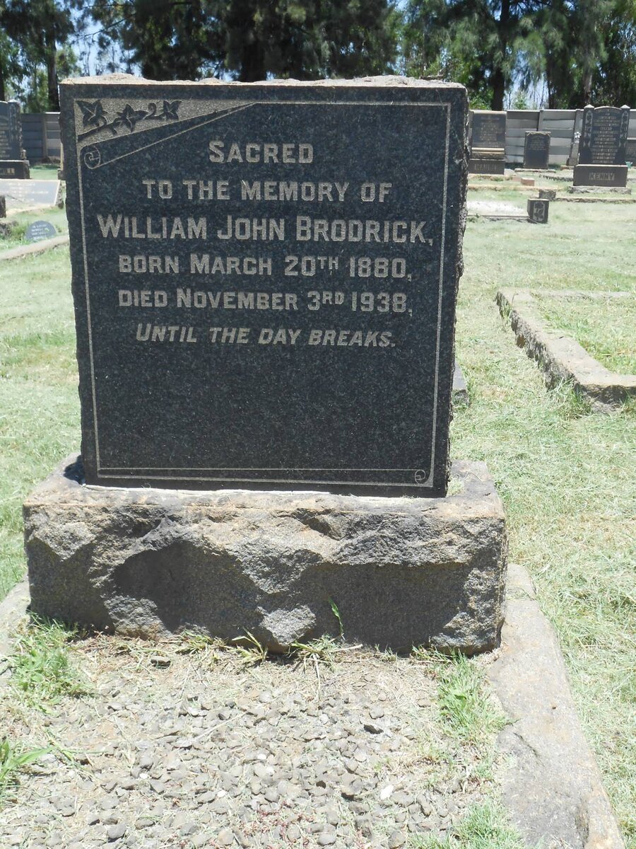 BRODRICK William John 1880-1938