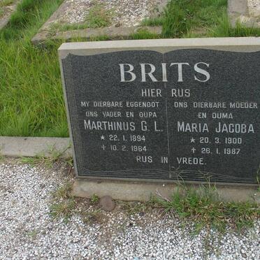 BRITS Marthinus G.L. 1894-1964 &amp; Maria Jacoba 1900-1987
