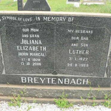 BREYTENBACH Luther 1922-1969 &amp; Juliana Elizabeth MARCAL 1928-2006