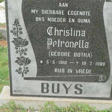BUYS Christina Petronella nee BOTHA 1910-1988