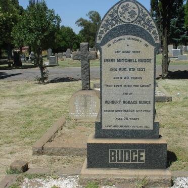 BUDGE Herbert Horace -1962 &amp; Irene MITCHELL -1927