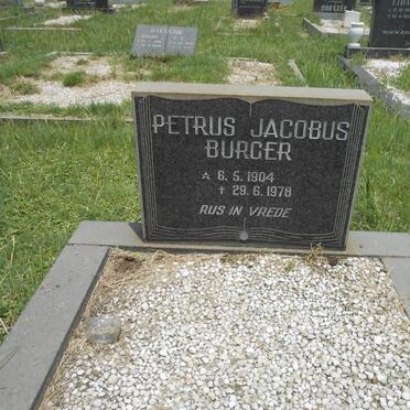 BURGER Petrus Jacobus 1904-1978