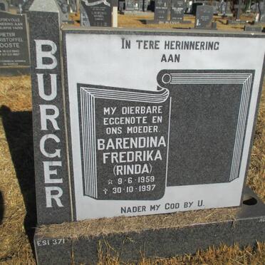 BURGER Barendina Fredrika 1959-1997