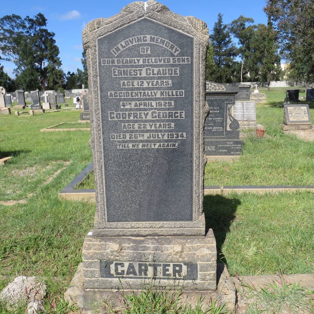 CARTER Godfrey George -1934 :: CARTER Ernest Claude -1929