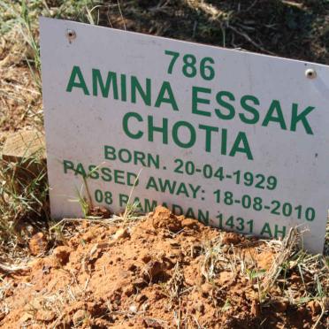 CHOTIA Amina Essak 1929-2010
