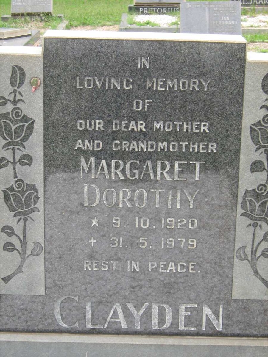 CLAYDEN Margaret Dorothy 1920-1979