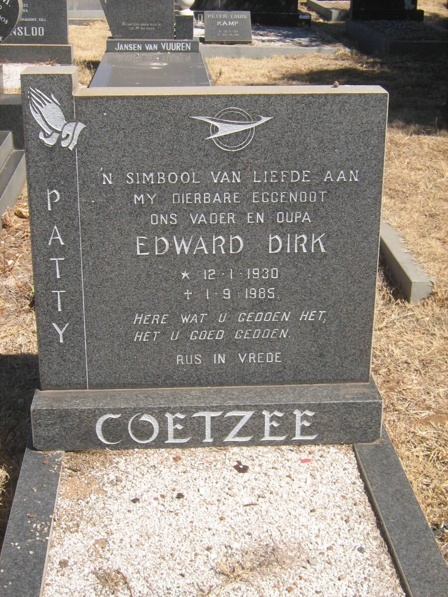 COETZEE Edward Dirk 1930-1985