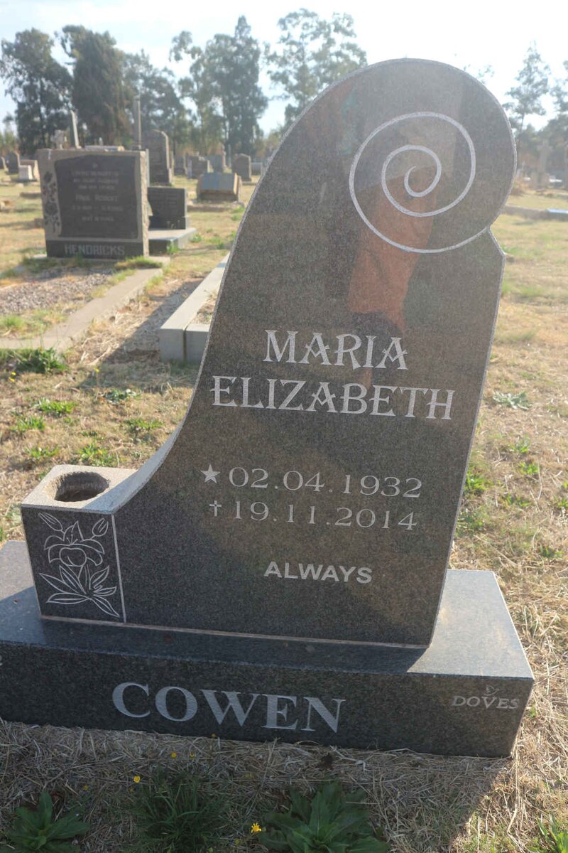 COWEN Maria Elizabeth 1932-2014