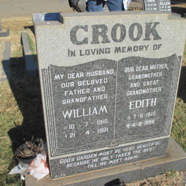 CROOK William 1916-1981 &amp; Edith 1919-1996