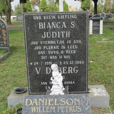 DANIELSON Willem Petrus 1963-2010 &amp; Aletta Judith Susanna 1969- :: V.D. BERG Bianca S. Judith 1991-1993