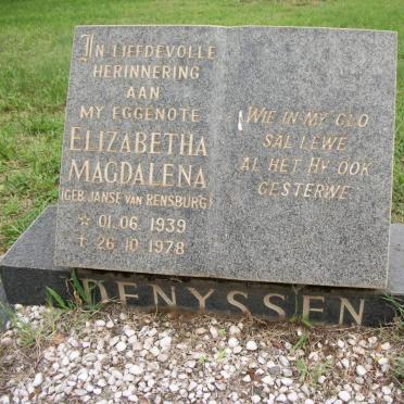 DENYSSEN Elizabeth Magdalena nee JANSE VAN RENSBURG 1939-1978