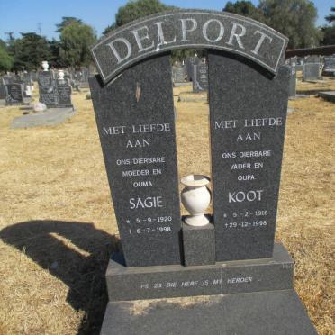 DELPORT Koot 1916-1998 &amp; Sagie 1920-1998