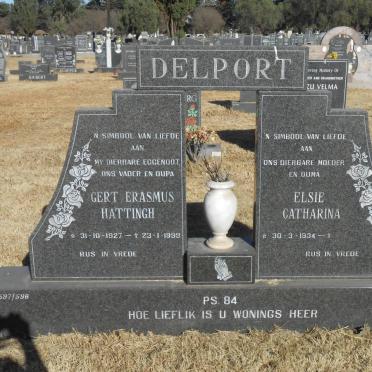 DELPORT Gert Erasmus Hattingh 1927-1999 &amp; Elsie Catharina 1934-