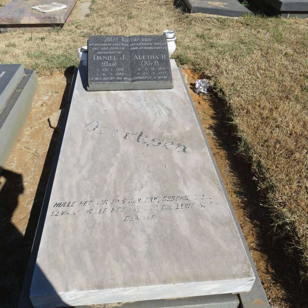 DIRKSEN Daniel J. 1915-1986 &amp; Aletha H. 1914-1997