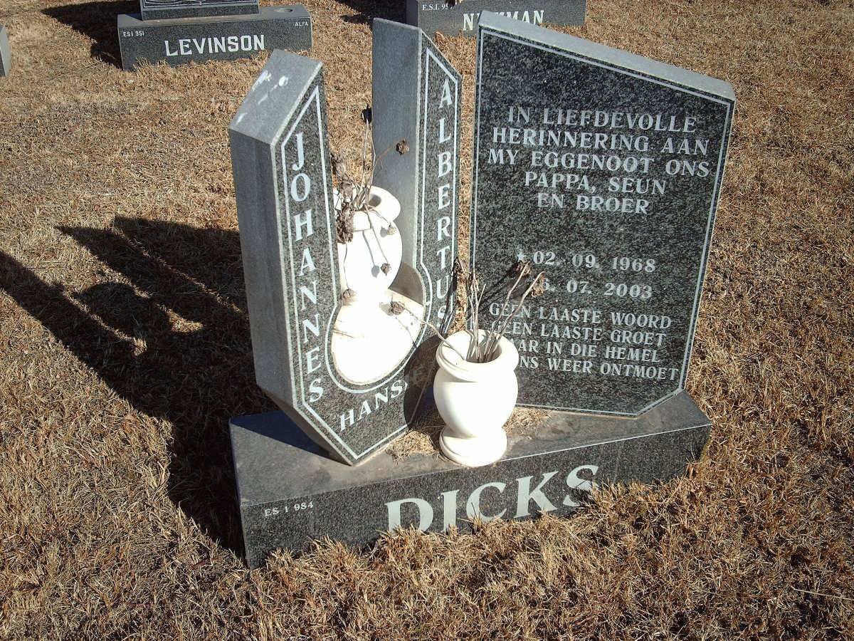 DICKS Johannes Albertus 1968-2003