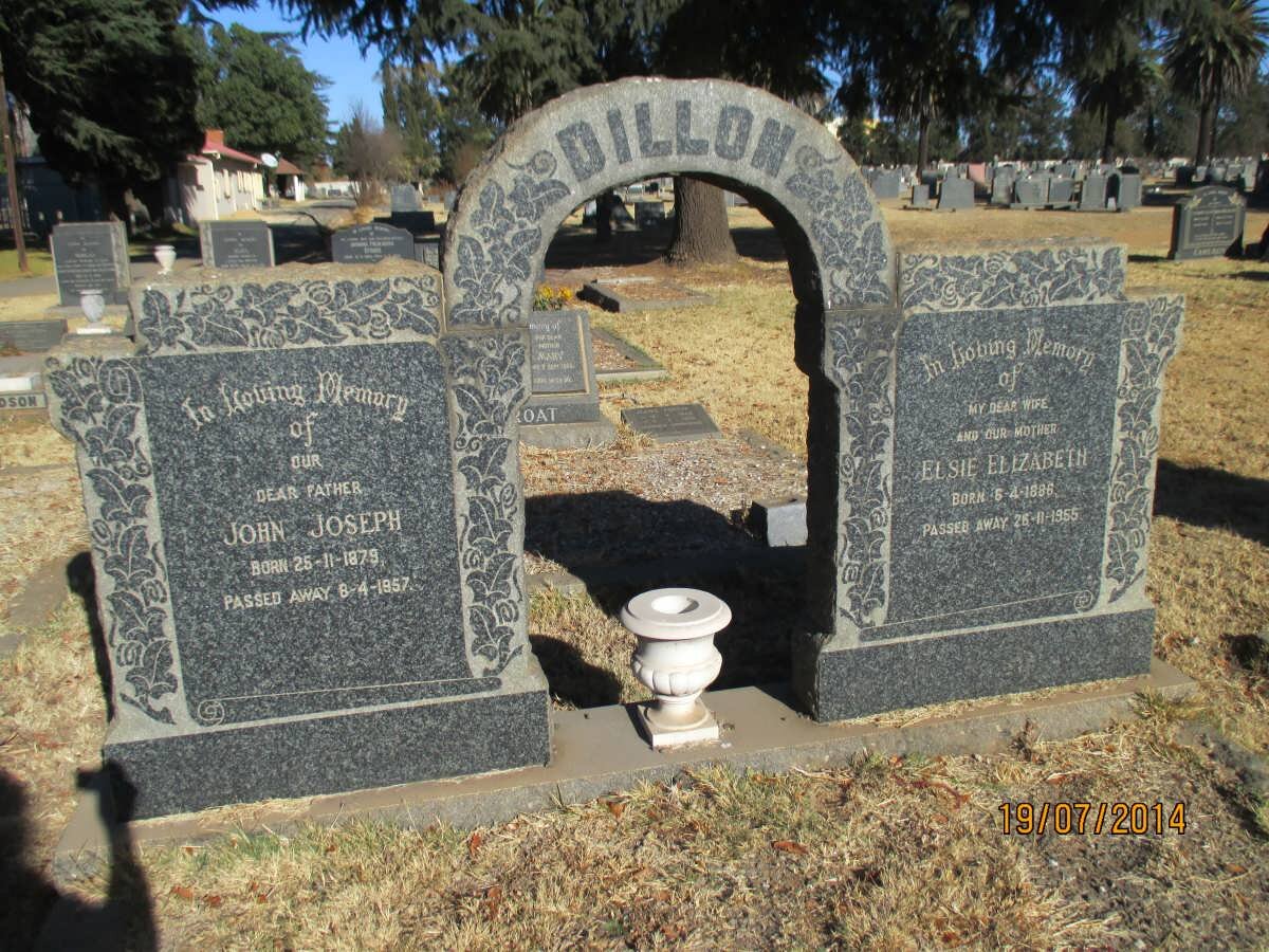DILLON John Joseph 1879-1957 &amp; Elsie Elizabeth 1886-1955