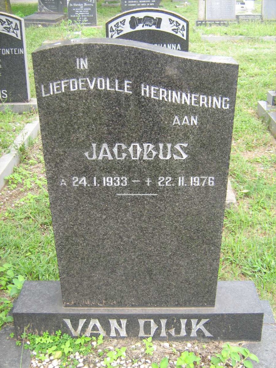DIJK Jacobus, van 1933-1976