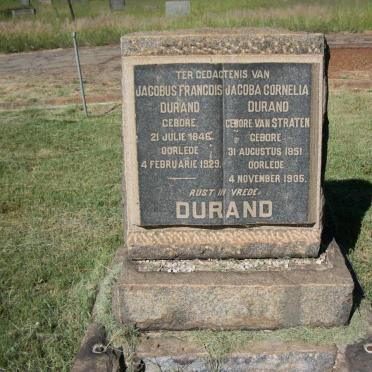 DURAND Jacobus Francois 1846-1929 &amp; Jacoba Cornelia VAN STRATEN 1851-1935