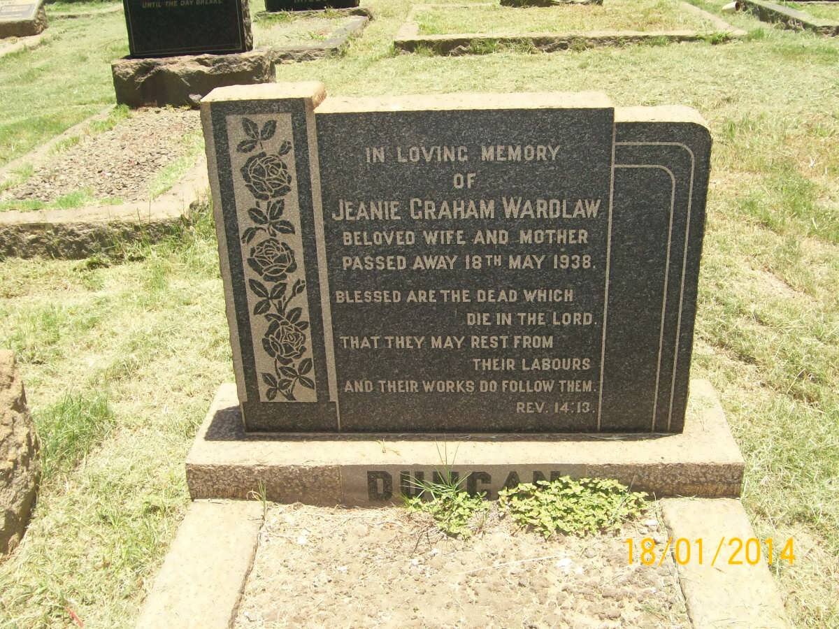DUNCAN Jeanie Graham nee WARDLAW -1938