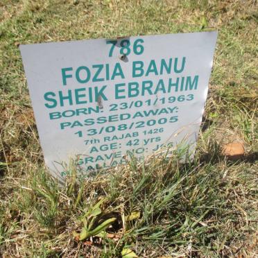 EBRAHIM Fozia Banu Sheik 1963-2005