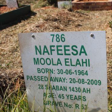 ELAHI Nafeesa Moola 1964-2009