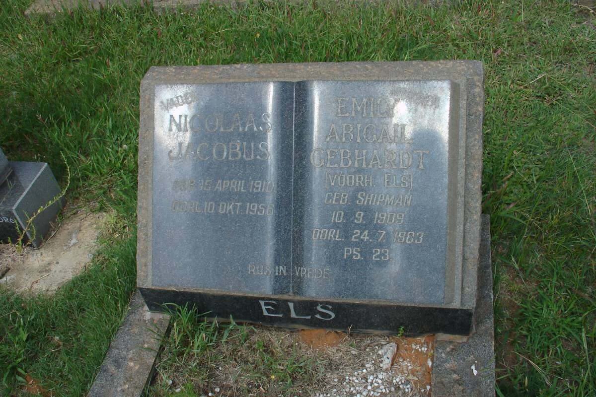 ELS Nicolaas Jacobus 1910-1956 &amp; Emily Abigail GEBHARDT voorheen ELS geb SHIPMAN 1909-1983