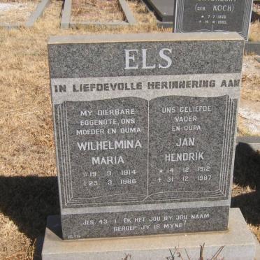 ELS Jan Hendrik 1912-1987 &amp; Wilhelmina Maria 1914-1986