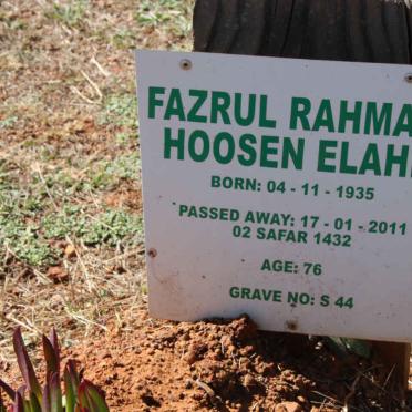 ELAHI Fazrul Rahman Hoosen 1935-2011