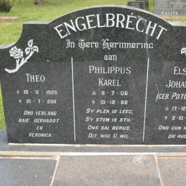 ENGELBRECHT Philippus Karel 1906-1982 &amp; Elsie Johanna POTGIETER 1917-1960 :: ENGELBRECHT Theo 1925-2011