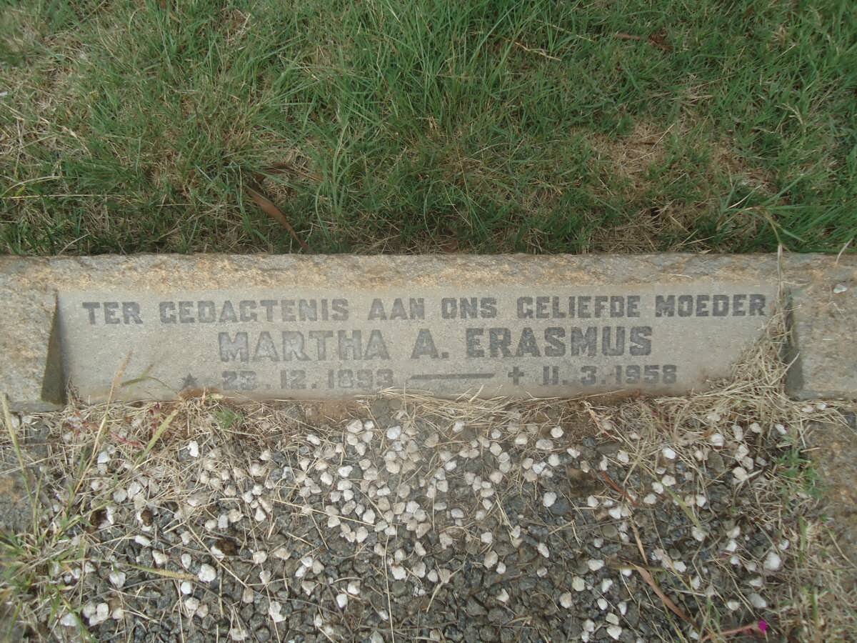 ERASMUS Martha A. 1893-1958