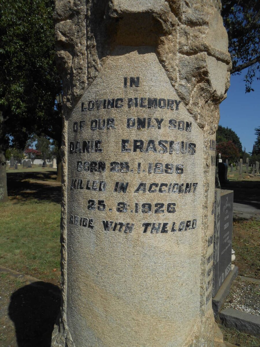 ERASMUS Danie 1896-1926